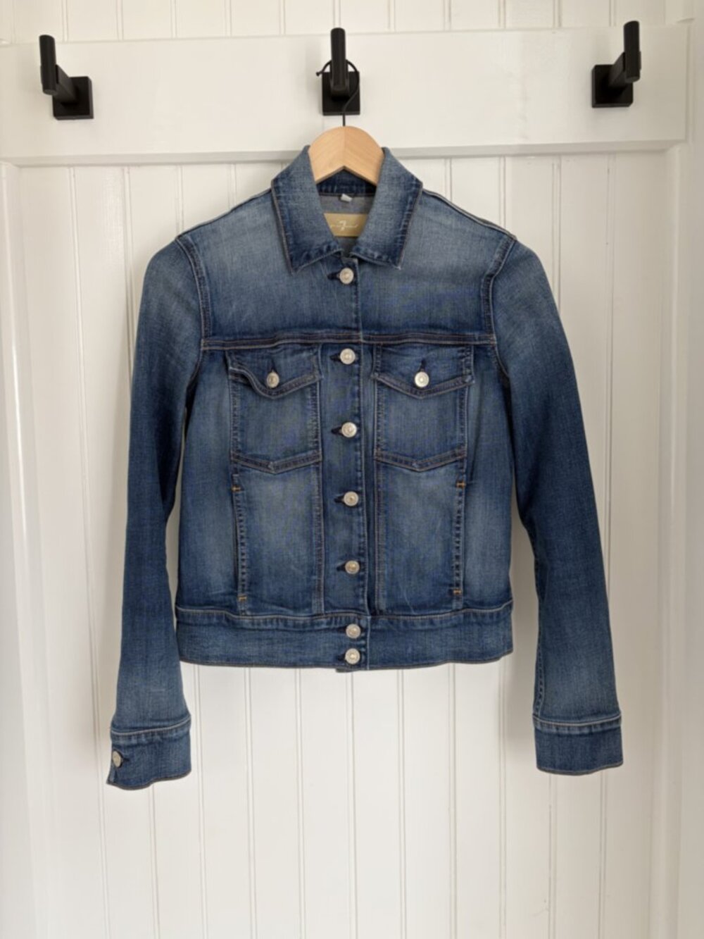 7 For All Mankind Classic Denim Trucker Jean Jacket XS
